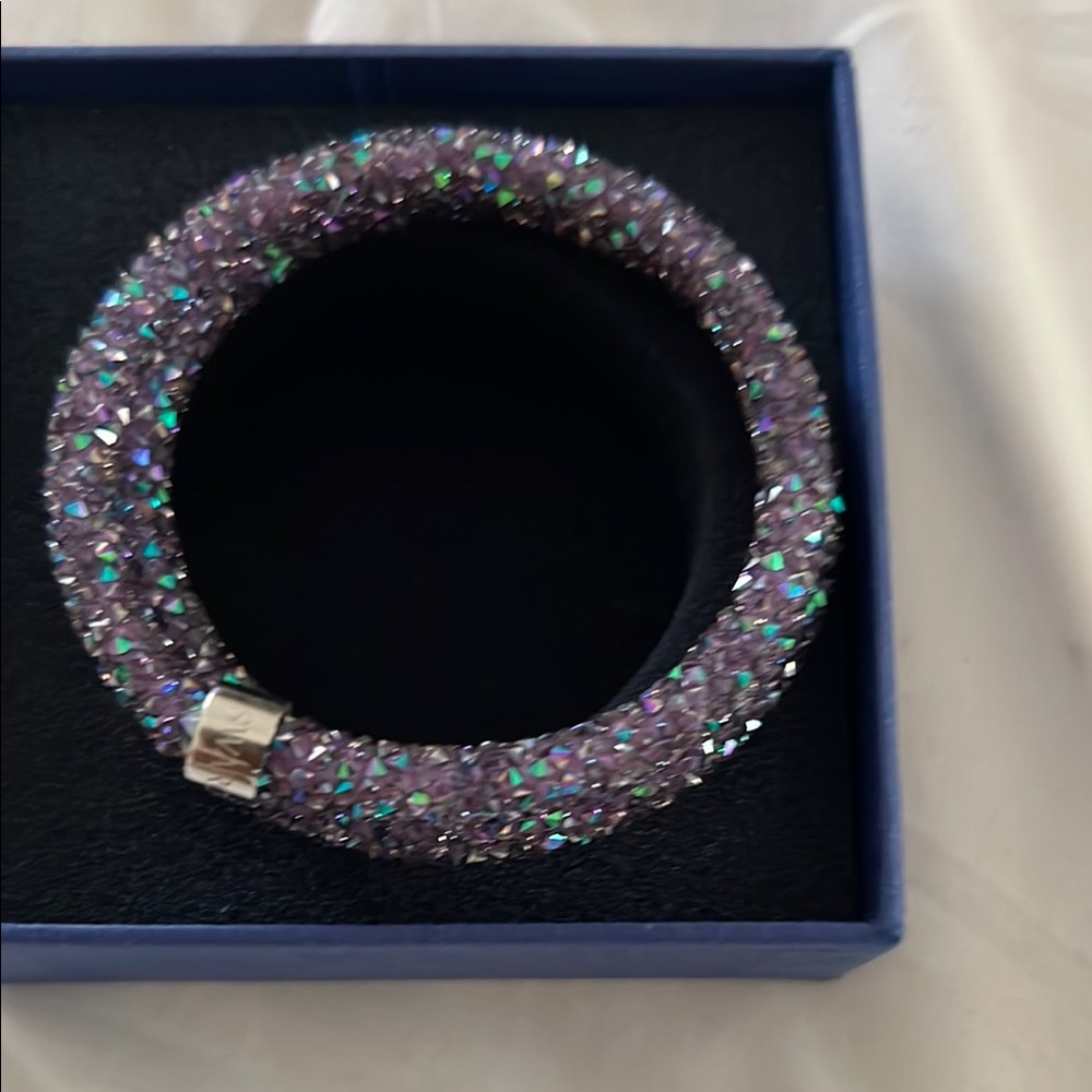 Glamorous Purple Crystal Mesh Bracelet